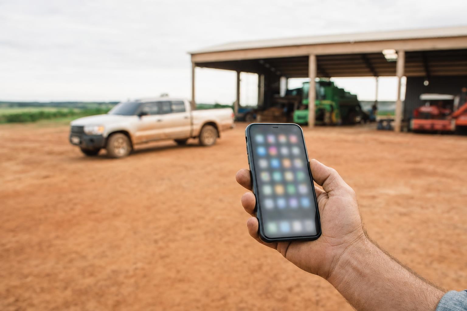 Gemini em uso no celular na rotina da fazenda